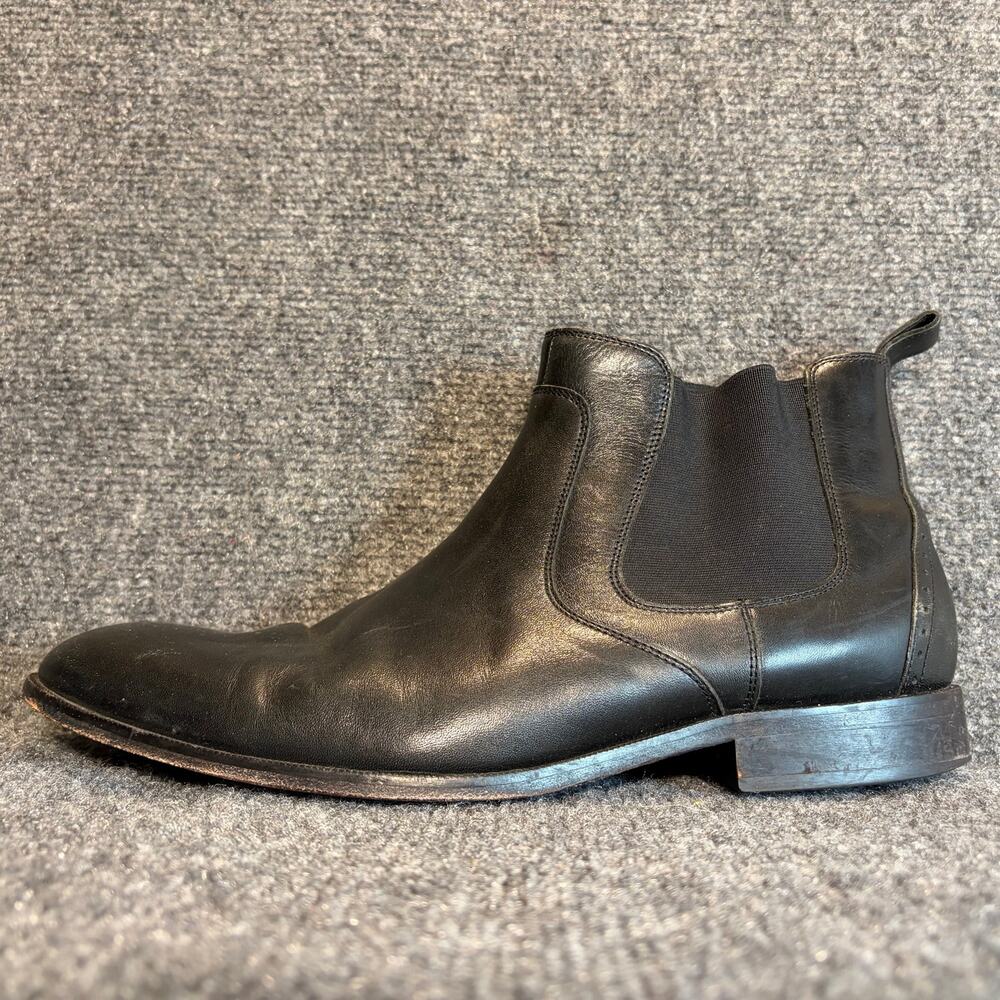 Johnston Murphy Black Leather Slip On Chelsea Dress Ankle Boots Booties Men 10.5